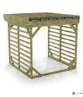 Abri à bûches 2 m × 2,27 m, adossé – vue arrière, fond et côtés