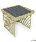 Abri à bûches 2 m × 2,27 m – vue du toit en bac acier