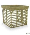 Abri à bûches 2 m × 2,27 m, avec gouttière – vue arrière, fond et côtés
