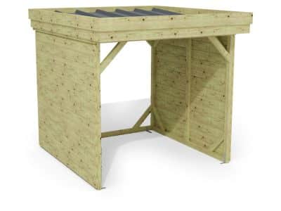 Abri à bûches 2 m × 2,27 m – rendu 3D sur fond blanc