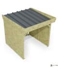 Abri à bûches 2 m × 2,27 m, adossé – vue du toit en bac acier