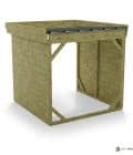 Abri à bûches 2 m × 2,27 m, adossé – vue arrière, fond et côtés