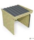 Abri à bûches 2 m × 2,27 m, adossé, avec gouttière – vue du toit en bac acier
