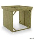 Abri à bûches 2 m × 2,27 m, avec gouttière – vue arrière, fond et côtés