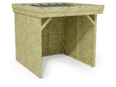 Abri à bûches 2 m × 2,27 m – rendu 3D sur fond blanc