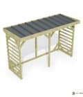 Abri à bûches 3 m × 1,30 m – vue du toit en bac acier