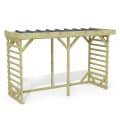 Abri à bûches 3 m × 1,30 m, adossé – rendu 3D sur fond blanc