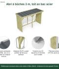 Abri à bûches 3 m × 1,30 m – points forts