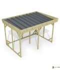 Abri à bûches 3 m × 2,27 m – vue du toit en bac acier