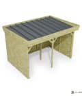 Abri à bûches 3 m × 2,27 m – vue du toit en bac acier