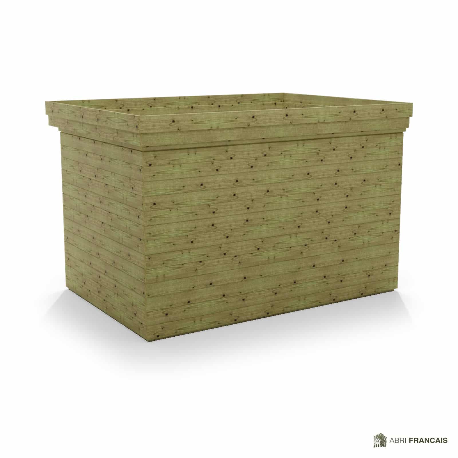 Abri à bûches 3 m × 2,27 m – vue arrière, fond et côtés