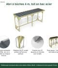 Abri à bûches 4 m × 1,30 m – points forts