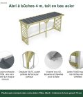Abri à bûches 4 m × 1,30 m – points forts
