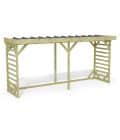 Abri à bûches 4 m × 1,30 m, adossé – rendu 3D sur fond blanc