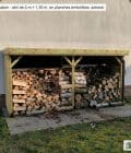 Abri à bûches 4 m × 1,30 m, avec gouttière – mise en situation