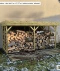 Abri à bûches 4 m × 2,27 m – mise en situation