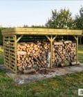 Abri à bûches 4 m × 2,27 m – mise en situation