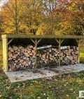 Abri à bûches 5 m × 1,30 m – mise en situation