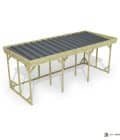 Abri à bûches 5 m × 2,27 m – vue du toit en bac acier