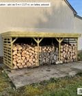 Abri à bûches 5 m × 2,27 m – mise en situation
