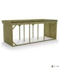 Abri à bûches 5 m × 2,27 m, adossé, avec gouttière – vue arrière, fond et côtés