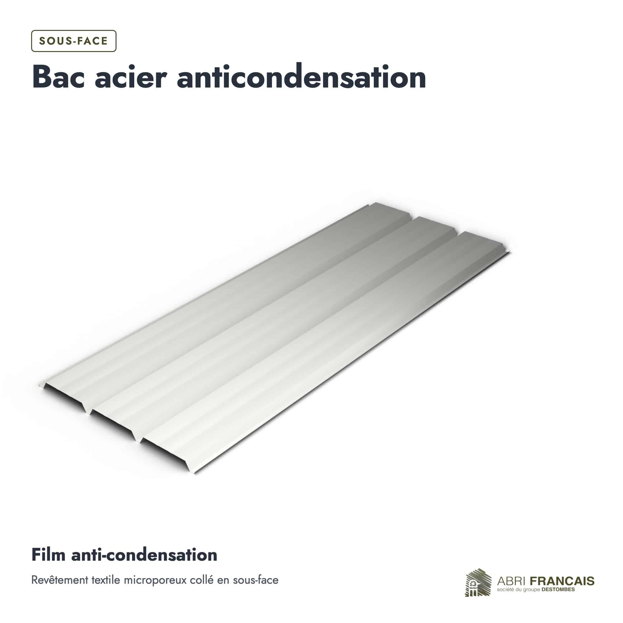 Bac acier gris anthracite RAL 7016 – Épaisseur 63/100 – 5 Ondulations, bois de bout, Abri Français