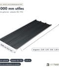 Bac acier gris anthracite RAL 7016 – Épaisseur 63/100 – 5 Ondulations, pièce cotée, Abri Français