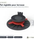 Plot réglable terrasse en polypropylène, 5 hauteurs de 25 à 260 mm : piece cotee