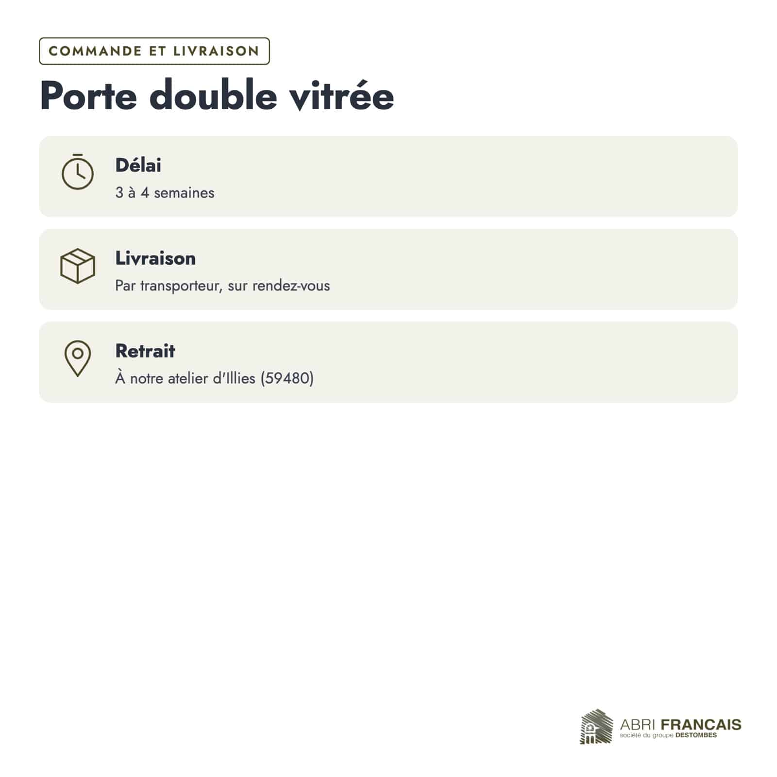 Porte double vitrée bois traitée autoclave, 2 vantaux de 45 mm : commande livraison