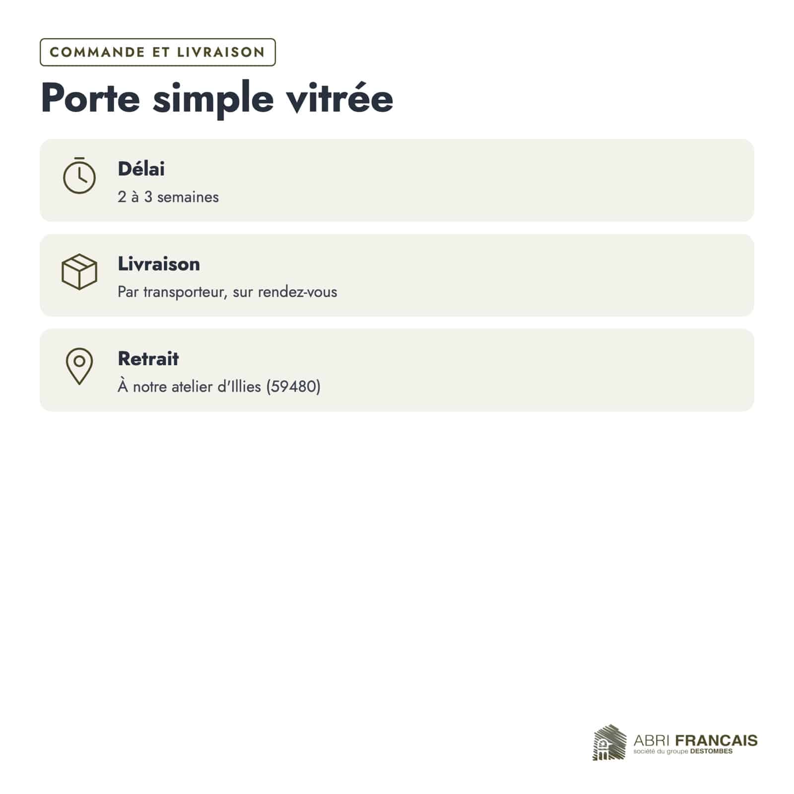 Porte de service bois vitrée, un vantail traité autoclave de 45 mm : commande livraison