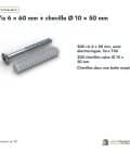 Vis 6 × 60 mm + cheville Ø 10 × 50 mm, boîte ou ensemble, Abri Français