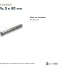 Vis terrasse inox 5x50 double filet, tête réduite T25, boîte de 200 : usages