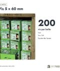 Vis inox 5x60 tête fraisée pour lames de terrasse, boîte de 200 : boite ou ensemble